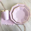 Cinebata desechable Gold Vajilla desechable Conjunto de vajillas Purple Party Cup Board Baby Supplies Carnival Decoración de bodas Boda Q240507