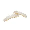 Hiphop Icened Out 5A de dentes de zircão conjunto para homens colorido de ouro zircônia cúbica 8pcs charme inferior de dente tampa de charme 240504