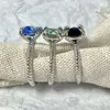 Designer David Yurma Bracelet Bracelet bijoux xx 925 Ring de bouton de zircon en argent sterling 917