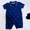 Ontwerper Baby Rompers Polo jumpsuits Polo Jumpsuits Boy Girl Kinderen Pure katoenen roze witte paarse kleding 0-2 jaar oud kinderkleding