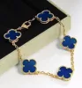 Fashion Classic 4 / Four Leaf Clover Charm Bracelets Chain de bracelet 18K Bracelet Gold Agate Shell Pérothe pour femmes bijoux Girl