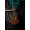 Bamboo Acoustic Electric Guitar Travel Acacia 38 Complete Beginner Kit for Adults and Teens - Gig Bag, Pick, Tuner, Strings, Capo, Strap, Pickguard, Truss Rod Key