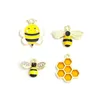 10pcs Creative Bienen Waben Design Emaille Charms Ohrringe Halskette Schlüsselbund Legierung Anhänger DIY Ornamente Insektenzubehör 240507