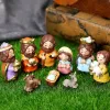 Miniatures Religieuses Nativité Scène Group de crème Jésus Child Doll Decoration Decoration Catholic Gift Grand Crible de Noël Figure de Noël DÉCOR HOME