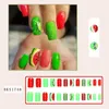 False Nails Summer Watermelon Pattern Fake Nails Full Cover Press On Nail Patch Grn Red Sqaure Head Fake Nail Tips For Girl Women 24st T240507