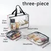 Cosmetische tassen 3 Pack Duidelijke toilettas Tas Travel doorgaan voor make -up met ritssluiting wo