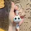 Cartoon Creative Cute 3D Big Eyed Cat Head Resin Couple Car Bag Pendant Gift Doll Keychain