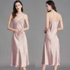 Robe de nuit à manches longues pour femmes Sleep Lounge à manches longues en satin