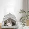 Letti per gatti mobili per gatto Nest per sonno semi-chiuso Calta gatto casa traspirato per pet hut rifugio con porta dello schermo per le forniture di letti per animali domestici estivi D240508