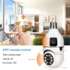 Yoosee 4MP Dual Screen Draadloze koepel Beveiligingscamera E27 Bubble Wifi Dual Lens Two Way Audio Surveillance CCTV Camera 240506