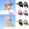 Outfly zomer zon hoed mannen vrouwen multifunctionele UV brede vissershoed vrouwen nekbescherming rijden jachthoed