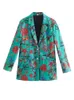 European American classic womens starfish Printed Blazer small suit allmatch jacket Chic Lady coat Female Outwear top 240507