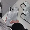 Falten High-End-Leder Silber für iPhone 14 Persönlichkeit iPhone15 Pro Max Phone Hülle iPhone 13 New 11