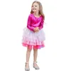 Robes de fille sautant les mètres nouveaux sirène polyester chaud vendant des filles robe princesse d'anniversaire fête tutu enfants manches longues costumel2405