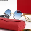 2024 New mens and womens Square frameless metal sunglasses small frame luxury fashion 2594