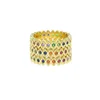 Cluster Ringe Glückliche türkische Augen Gold Farbe Regenbogen Kubikzirkon böser Finger für Frauen Modedesign Hochzeit Schmuck Schmuck