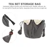Tea Trays Cotton Linen Storage Bags Cups Portable Travel Pouch Teaware Teacup