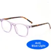 Sonnenbrille Dohohdo Antiblau Licht Retro farbige ovale Frauen Brille Rahmen 2024 Mode Nieten kleine Männer Leopard Framen Flat Brille