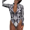 Luxur Designer Women's Bikini New Snake Print Swimsuit Women's Leopard Print One-Piece Bikini European och American Long Sleeved Swimsuit