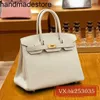 Platin -Tasche 25/30 Handtasche Französisch Original Togo Milkshake weiße Handtasche Frauen handgefertigtes echtes Leder