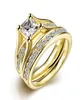 Women 18K żółte złoto plastowane 3ct Diamentowe Pinę Pierścień Birthstone Biżuter