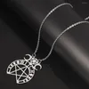 Kedjor pentagram hänge halsband häxa pentakel trippelmåne gudinna amulet hednisk rostfritt stål smycken år gåva