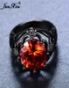 Size 511 Male Female Big Round Red Ring Fashion Black Gold Ring Vintage Wedding Rings For Men And Women Jewelry6686367