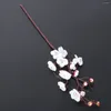 Decorative Flowers 5Pcs 60cm Artificial Plum Blossom Fake Home Wedding Decorateation (White)