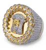 メンズヒップホップアイスアウトストーンズリングファッションゴールドジーザスリングジュエリー高品質シミュレーションダイヤモンドリング8632091