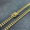 6 mm Herren Kubaner Miami Link Chain Box Lock Real 14k Gold plattiert Edelstahl 28 '230n