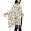 Шарфы Птицы печати шарф, летающие дикие фазаны, большие с длинными кисточками зимние платки и обертывание теплого мягкого дизайна Folarard