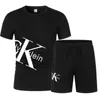 Suits-survêtements masculins 2024 Fashion Summer Mens t-shirt à manches courtes Pull à deux pièces Sports décontractés Suit T240507