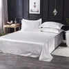 Satin Bedlaheet Madrass Cover Faux Silk Flat Sheet Pudow Case Set Bedstred Bedding Full Queen King Size For Bedroom Home Decor 240426