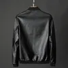 Autumn Men Black Biker PU Lederen jas Koreaanse mode pu jas trend casual fit slank honkbalkleding 8xl 240430