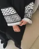 Etnische kleding 2024 Wrinkle Soft Crepe Borduurwerk Moslim Kefiyyyeh Abaya Ramadan Tassel Dubai Vrouwen kleden bescheiden islamitisch