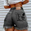 Shorts femininos Styledenim for Women2024 Summer Skull Bone Butterfly Figura