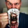 Tasses 500 ml faites à la main Gothic Vampire Half Face Mug Resin Bloody Scary Cup 2024 Halloween Horror Funny Specialgift for Family Friend