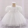 Girl Dresses Toddler Bow Dress Baby COSTUME NATALE 1 ° compleanno Princess Party Kids for Girls Tulle Battesimo Abito a manicotto corto