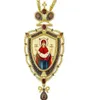 2021 Collier russe Newt avec arme or et noir plaqué grec orthodoxe croix croix vierge 5910978