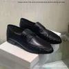 de rij pure origineel de * rij mode lederen single schoenen casual lederen schoenen geplooide platte loafers veelzijdige damesschoenen 360B