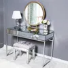 Table d'étude de bureau miroir glamour avec 2 tiroirs - Design contemporain chic