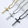 Colliers pendants Collier de croix en acier titane simple