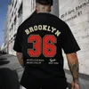 Fashion Brooklyn 36 T-shirt Men Summer Coton Tops Tees Casual Short Enleve Clothing Vintage Streetwear Harajuku Y2K T-shirt 240418