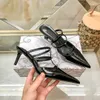 مع Box 2024 Designer High Heels Womens Dress Shoes Sandals Luxury Hitten Platform Black White Silver Leather Crol-Toes Slingback Gold 6 8cm Wedding Shoe 35-42