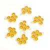 10pcs Creative Bienen Waben Design Emaille Charms Ohrringe Halskette Schlüsselbund Legierung Anhänger DIY Ornamente Insektenzubehör 240507