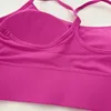 Sous-vêtements actifs Couleur solide y forme des femmes Fitness Bra Trainage complet Jog Gym Top de yoga Tank Soft Shockproof avec poitrine High Strength D240508