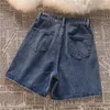 Damen-Shorts-Taste-Einstellung Design Thin Denim Denim Sommer hohe Taille halbe Hosen weibliche lässige A-Linie geradeaus