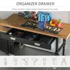 59 "Garage Arbetsbänk med låda och hjul, höjdjusterbara ben, bambu bordsskiva Workstation Tool Table