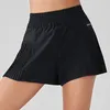 LL Yoga Side Folds Loose Sports Shorts Girl Defense Walks Light Three -Point Yoga Shorts Lift Hip Slim Running Fitness Pants