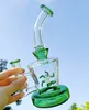 8.7Inch Glass Bong Windmill Spin Recycler Percolator Tungt tjockt vattenrör Pyrex Hosah Reting Pipes Dab Rig Shisha med 14 mm tobakskål